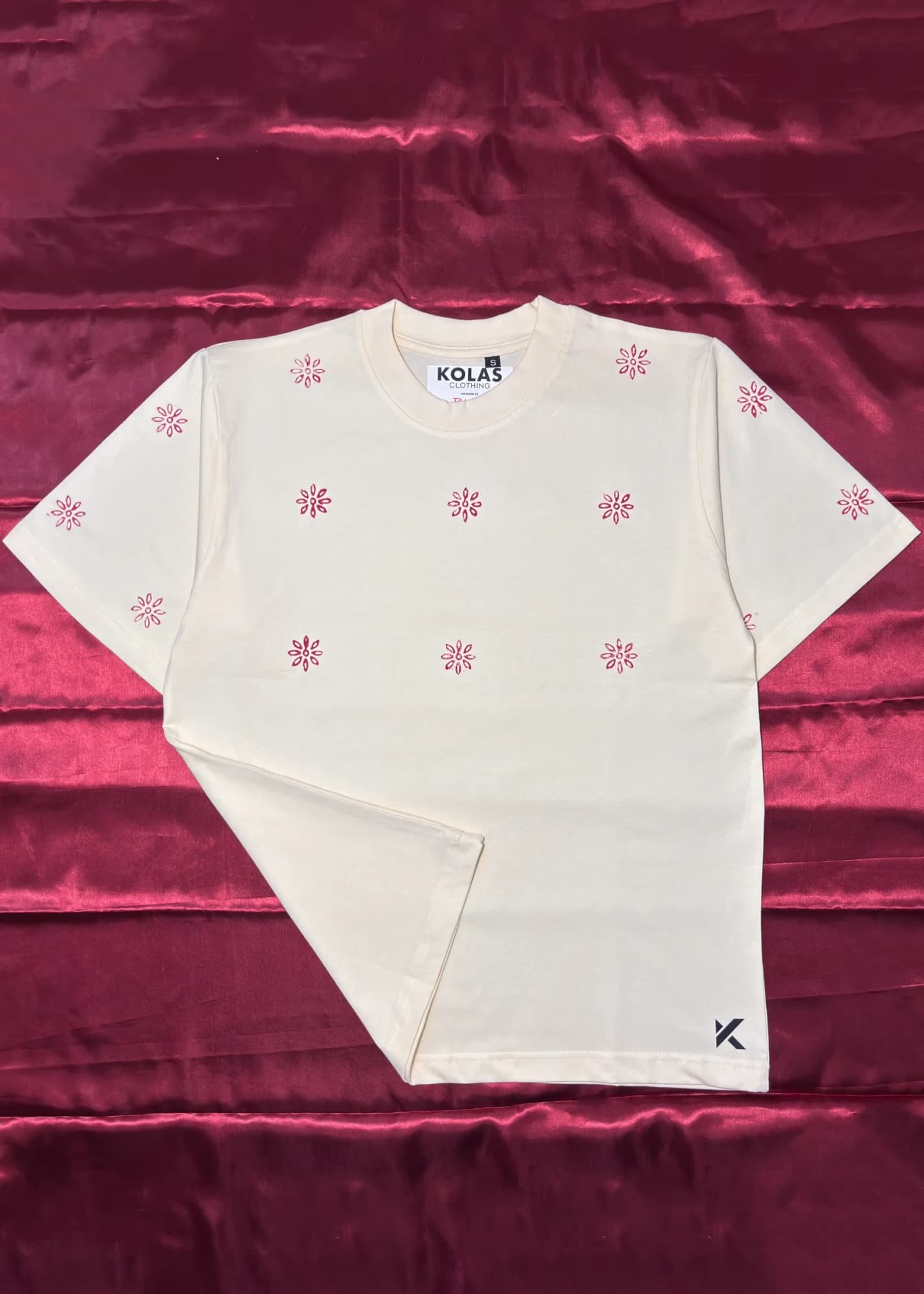 Ivory Bloom Oversized Tee